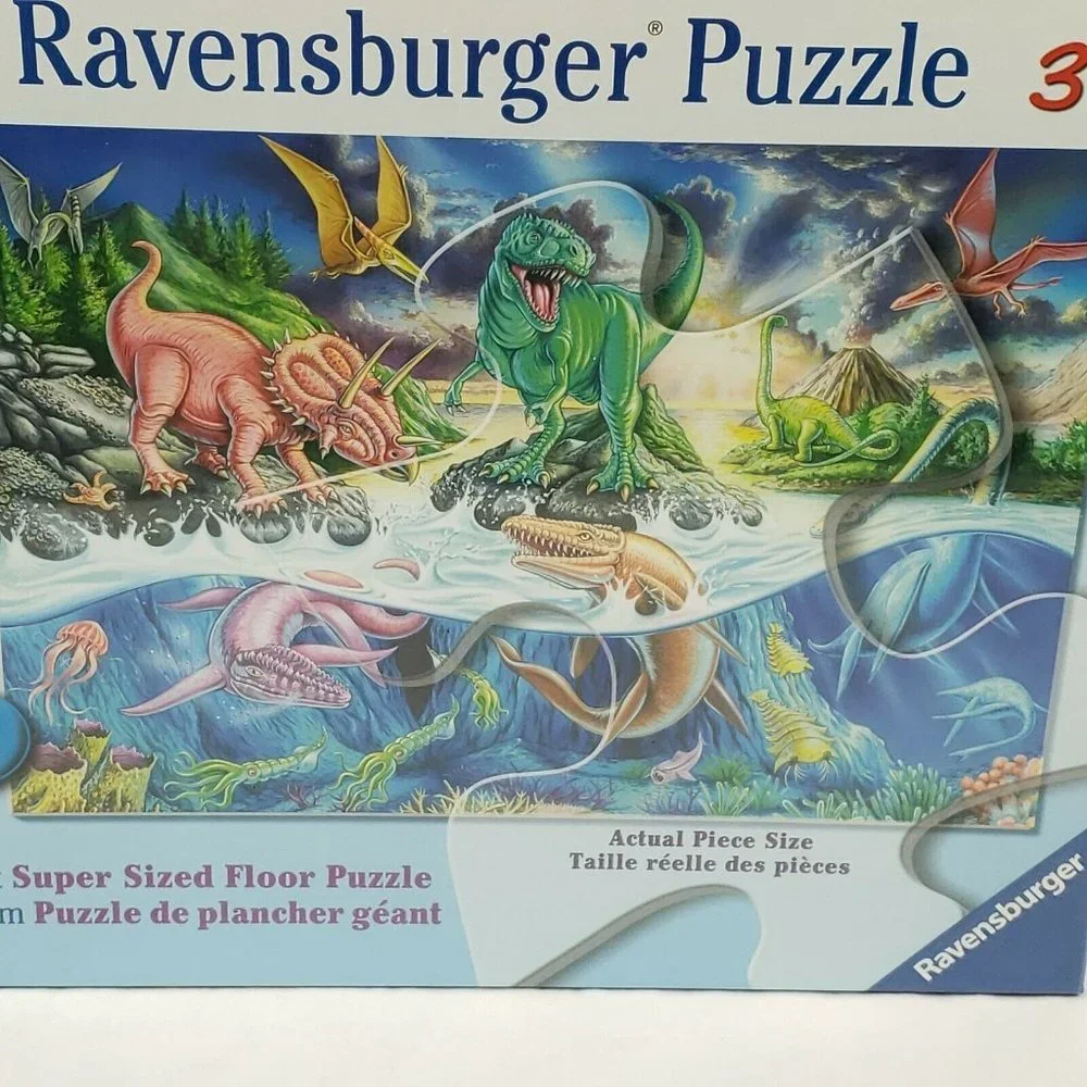 Ravensburger Land and Sea Dinos 24 Giant Shaped Floor Puzzle Retired